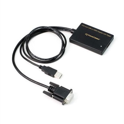 VGA to HDMI Adapter with USB Audio & Power, Portable VGA to HDMI Converter, 1080P